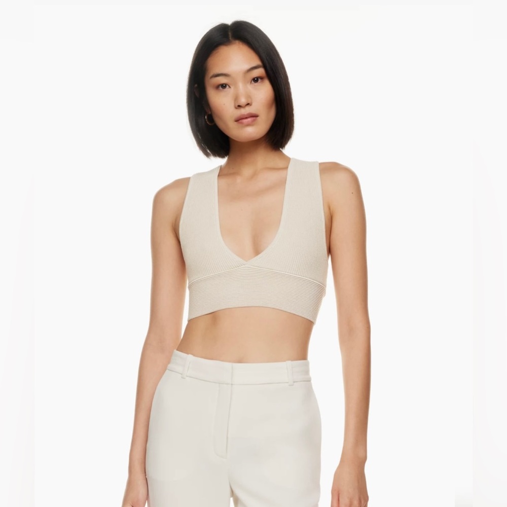 Aritzia Babaton Sculpt Knit Deep V Tank